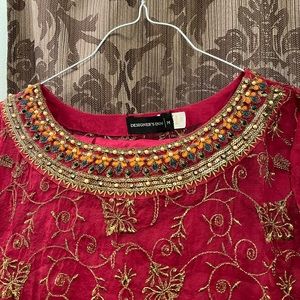 Indian/pakistani embroidered stitched suit 4 piece